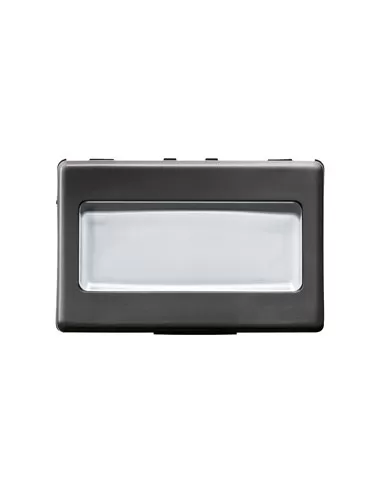 Bouton Gewiss GW21024 avec plaque signalétique, 3 modules lumineux, système GW21024, noir.